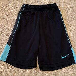 Nike Dry Fit black boys shorts w/ teal & gray accents in small
